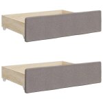 Vidaxl tiroirs de lit 2 pcs taupe bois d'ingnierie et tissu