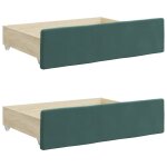 Vidaxl tiroirs de lit 2 pcs vert fonc� bois d'ing�nierie et velours