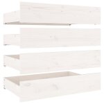 Vidaxl tiroirs de lit 4 pcs blanc bois de pin massif