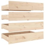 Vidaxl tiroirs de lit 4 pcs bois de pin massif