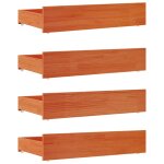 Vidaxl tiroirs de lit 4 pcs cire marron bois de pin massif