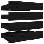 Vidaxl tiroirs de lit 4 pcs noir bois de pin massif