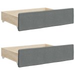 Vidaxl tiroirs de rangement dessous de lit 2 pcs gris fonc