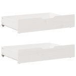 Vidaxl tiroirs sous le lit 2 pcs blanc 80x55x17 cm bois de pin massif