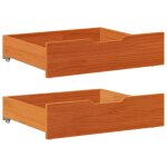 Vidaxl tiroirs sous le lit 2 pcs brun cire 65x55x17 cm pin massif