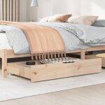 Vidaxl tiroirs sous le lit avec roulettes 2 pcs 95x55x17 cm pin massif