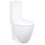 Vidaxl toilette en c�ramique �coulement d'eau � l'arri�re blanc