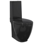 Vidaxl toilette en c�ramique �coulement d'eau � l'arri�re noir