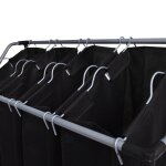 Vidaxl trieuses  linge avec sacs 2 pcs noir et gris