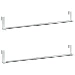 Vidaxl tringles � rideau 2 pcs blanc et argent� 40 - 60 cm aluminium
