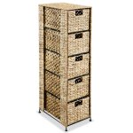 Vidaxl unité de rangement avec 5 paniers 25, 5x37x100 cm jacinthe d'eau Vidaxl unité de rangement avec 5 paniers 25, 5x37x100 cm jacinthe d'eau