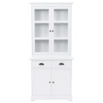 Vidaxl vaisselier avec 4 portes mdf et bois de pin 80x40x180 cm Vidaxl vaisselier avec 4 portes mdf et bois de pin 80x40x180 cm