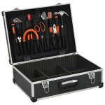 Vidaxl valise � outils 46 x 33 x 16 cm noir aluminium