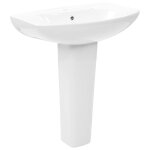 Vidaxl vasque autoportant avec socle c�ramique blanc 650x520x200 mm