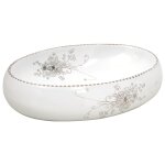 Vidaxl vasque � poser blanc ovale 59x40x15 cm c�ramique