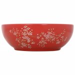 Vidaxl vasque � poser blanc et rouge rond ?41x14 cm c�ramique