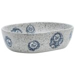 Vidaxl vasque  poser gris et bleu ovale 47x33x13 cm cramique