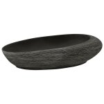 Vidaxl vasque  poser gris et noir ovale 59x40x14 cm cramique