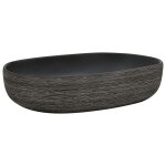 Vidaxl vasque � poser gris et noir ovale 59x40x14 cm c�ramique