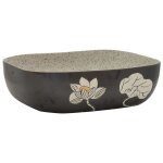 Vidaxl vasque  poser gris / noir rectangulaire 48x37, 5x13, 5cm cramique