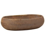 Vidaxl vasque  poser marron ovale 59x40x15 cm cramique