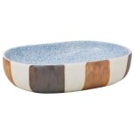 Vidaxl vasque � poser multicolore ovale 59x40x14 cm c�ramique