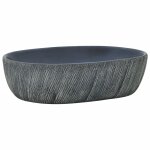 Vidaxl vasque  poser noir et gris ovale 47x33x13 cm cramique