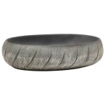 Vidaxl vasque � poser noir et gris ovale 59x40x15 cm c�ramique