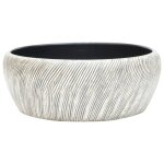 Vidaxl vasque  poser noir et gris rond ?41x14 cm cramique