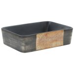 Vidaxl vasque  poser noir et marron rectangulaire cramique