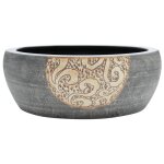 Vidaxl vasque � poser noir et marron rond ?41x14 cm c�ramique