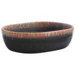 Vidaxl vasque à poser noir et orange ovale 47x33x13 cm céramique Vidaxl vasque à poser noir et orange ovale 47x33x13 cm céramique