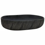 Vidaxl vasque � poser noir ovale 59x40x14 cm c�ramique