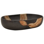 Vidaxl vasque � poser noir ovale 59x40x14 cm c�ramique