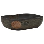 Vidaxl vasque  poser noir rectangulaire 48x37, 5x13, 5 cm cramique