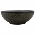 Vidaxl vasque  poser noir rond ?41x14 cm cramique