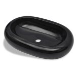 Vidaxl vasque ovale c�ramique noir pour salle de bain