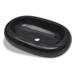 Vidaxl vasque ovale cramique noir pour salle de bain