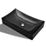 Vidaxl vasque rectangulaire c�ramique noir pour salle de bain