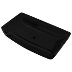 Vidaxl vasque rectangulaire cramique noir pour salle de bain