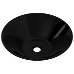 Vidaxl vasque rond c�ramique noir pour salle de bain