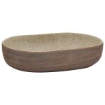 Vidaxl vasque  poser sable et marron ovale 59x40x14 cm cramique