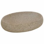 Vidaxl vasque  poser sable ovale 59x40x15 cm cramique