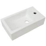 Vidaxl vasque + trou de robinet c�ramique blanc 46 x 25, 5 x 12 cm