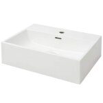 Vidaxl vasque avec trou de robinet en c�ramique blanc 51, 5x38, 5x15 cm