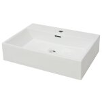 Vidaxl vasque avec trou de robinet en c�ramique blanc 60, 5x42, 5x14, 5cm