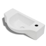 Vidaxl vasque  trou pour robinet cramique blanc pour salle de bain