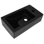 Vidaxl vasque avec trou de robinet c�ramique noir 46 x 25, 5 x 12 cm