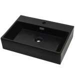 Vidaxl vasque avec trou de robinet en c�ramique noir 76x42, 5x14, 5 cm
