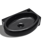 Vidaxl vasque  trou de trop - plein / robinet cramique pour salle de bain noir